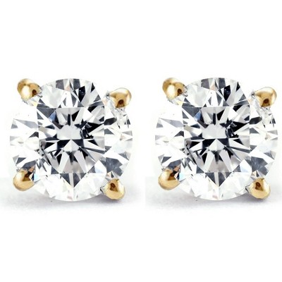 Pompeii3 3/4ct Diamond Studs 14K Yellow Gold IGI Certified