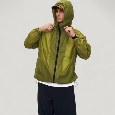 Anna-Kaci Active Men's Lightweight Hooded Zip-Up Windbreaker Jacket with Elastic Cuffs - Medium, Green — фото 3