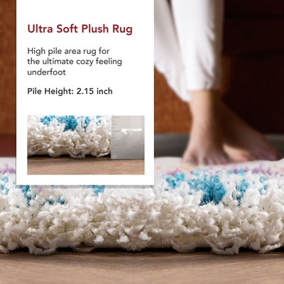 Sunny Spots Multicolor Shag Rug for Kids, 40" Round Synthetic