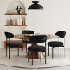 WestinTrends Alexandria Mid-Century Modern Upholstered Faux Shearling Round Dining Chairs - 2 of 4