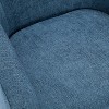 Okak Modern 360° Swivel Chair Accent Chair with Soft Cushion Barrel Sofa Chair with Wood Garland Base for Lounge Bedroom Office, Blue - 3 of 4