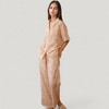 Anna-Kaci Lounge Women's Floral Lace Trim Pajama Set Short Sleeve Button Top with Matching Wide Leg Lounge Pants - 3 of 4