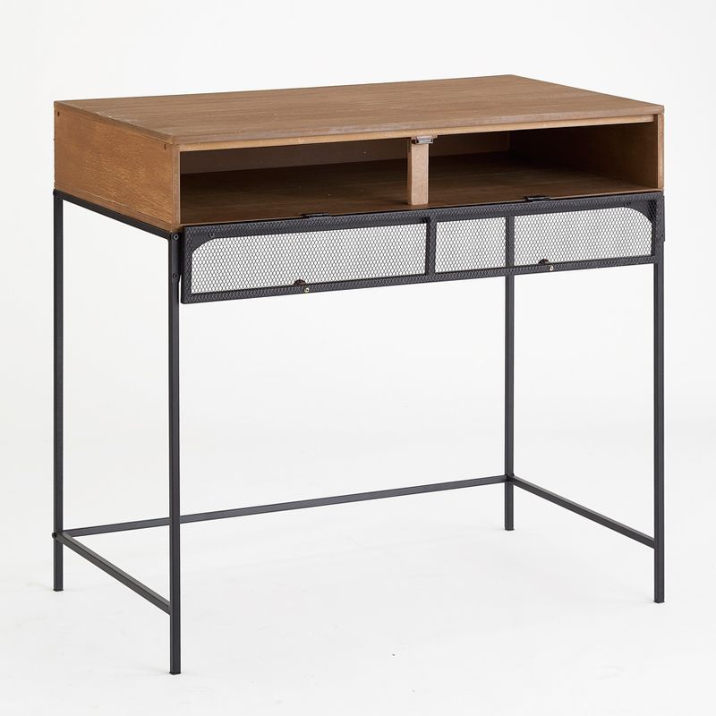 The Lakeside Collection Industrial Farmhouse Style Desk with Storage, 2 of 9