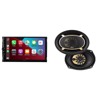 Jensen CAR723W 7" Touch Screen Receiver with Apple CarPlay + 6x9" Speakers