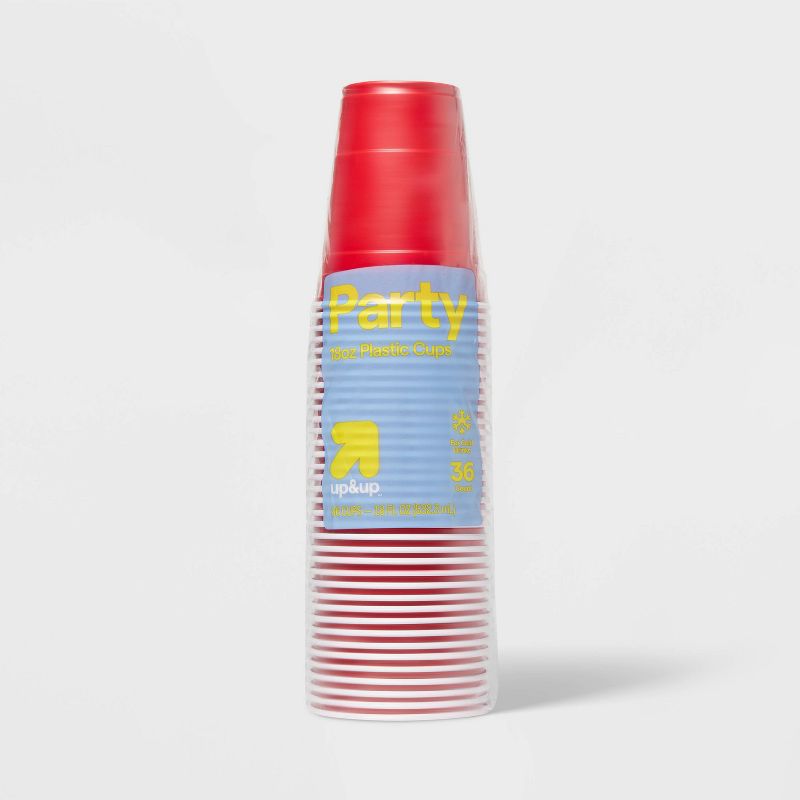 Disposable Red Plastic Cups - 18oz - up & up™, 1 of 4