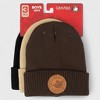 Canada Weather Gear Boys 3-Pack Beanie - Winter Knit Rib Cuff Beanie Hats – Warm Kids Beanies for Cold Weather - 3 of 4