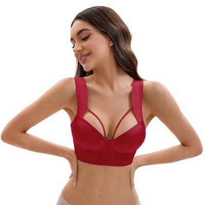 INSPIRE CHIC Women's Push Up Adjustable Wide Straps Underwire Full Coverage Comfort Bras