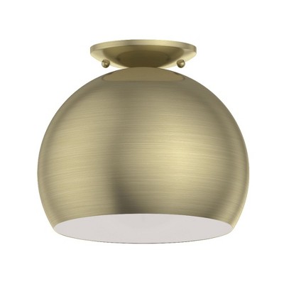 Livex Lighting Piedmont 1 - Light Flush Mount in  Antique Brass