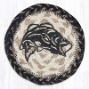 Earth Rugs Big Mouth Bass Round Coaster – 5"x5" Rustic Braided Jute Accent with Fishing-Themed Print - 2 of 3