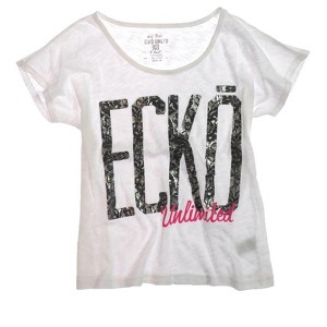 Ecko Unltd. Womens Lace Open Neck Graphic T-Shirt - 1 of 1