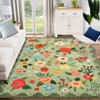Modern Washable Area Rug for Living Room, Vintage Floral Floor Rug with Non Slip Backing, Low Pile Resistant Carpet for Home, - 2 of 4
