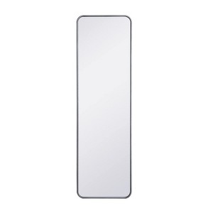 Elegant Lighting Soft corner metal rectangular mirror 18x60 inch in Silver - 1 of 4