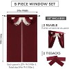 Kate Aurora Satin Semi Sheer Complete 5 Piece Window in a Bag Attached Curtain Set - 4 of 4