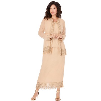 Roaman's Women's Plus Size Beaded Skirt Set