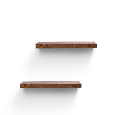Dsvimoy Planter Stands and Holders Planter Stands Shelf with Invisible Brackets for Home Storage, Brown, 35"*11"*4"