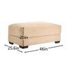 Kumasinova 46"W Modular Ottoman for Sectional Sofa,Soft Corduroy Footrest Ottoman for Living Room,Solid Wood Frame,Wear-Resistant - 3 of 4