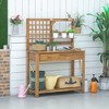 NicBex Outdoor Potting Bench Table Garden Work Bench Table Storage Shelves and Drawer,Planting Work Bench Table for Patio,Garden,Backyard,Brown - 2 of 4