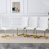 SAINTCY Set of 4 Luxury PU Dining Chairs - Black Upholstered Seats with Gold Arched Metal Legs - 3 of 4