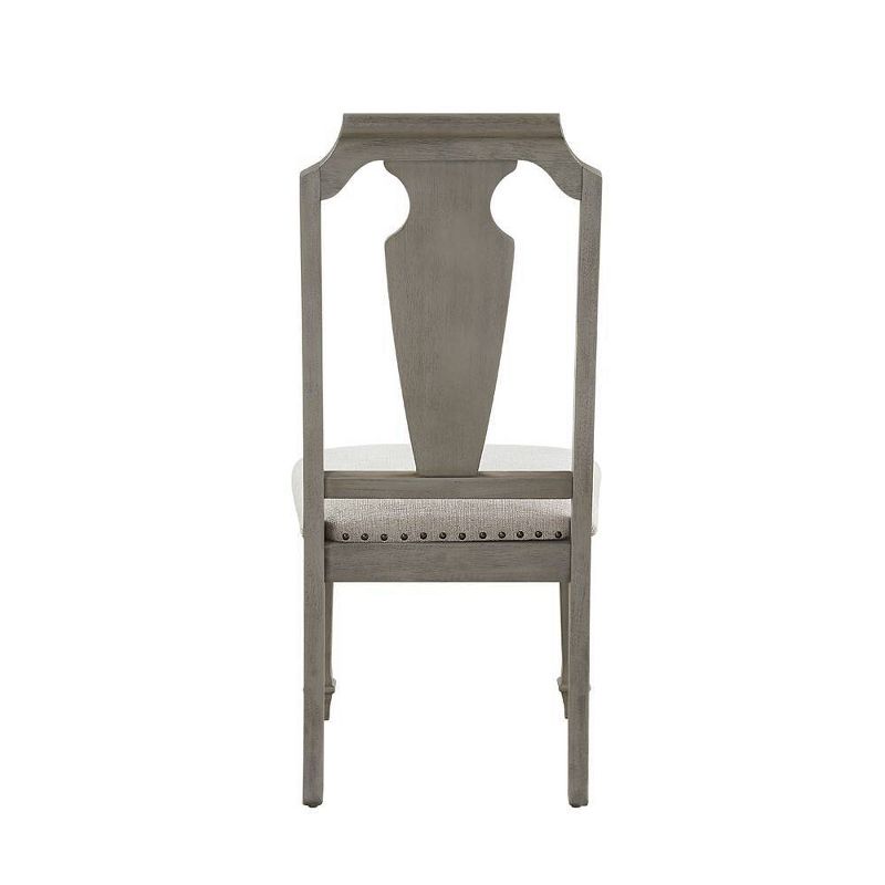 Set of 2 20&#34; Zumala Dining Chairs Beige Linen/Weathered Oak Finish - Acme Furniture, 5 of 8