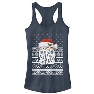 Juniors Womens Despicable Me Christmas Good Minion Racerback Tank Top - 1 of 3