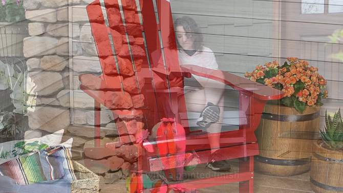 Sunnydaze Fir Wood Painted Finish Coastal Bliss Outdoor Adirondack Chair, 2 of 9, play video