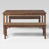 3pc Slatted Chevron Acacia Wood Patio Dining Set - Saracina Home - 3 of 4