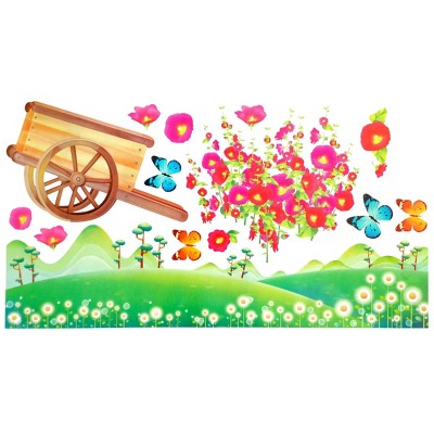 Slickblue Nature-Inspired Flowers & Fields Wall Decals – Decorative Vinyl Stickers for Instant Home Decor, 13.4" x 26.8"