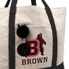 Brown University Primary Logo Canvas Tote Bag With External Pocket, Reusable Shoulder Bag for Shopping, School, Beach - 2 of 4