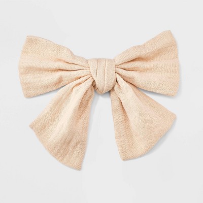 Wrinkled Linen Bow Hair Barrette - Universal Thread™