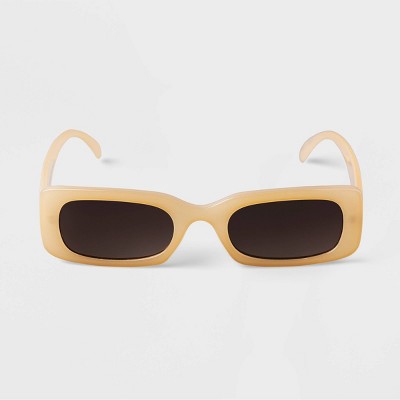 Women's Rectangle Sunglasses - A New Day™ Beige