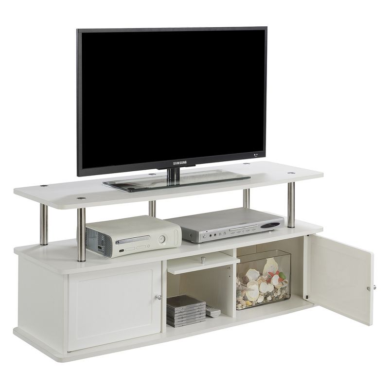 Designs2Go with 3 Cabinets TV Stand for TVs up to 60&#34; White - Breighton Home, 3 of 6