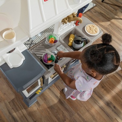 Step2 Gilded Gourmet Gray and White Kids Kitchen Playset
