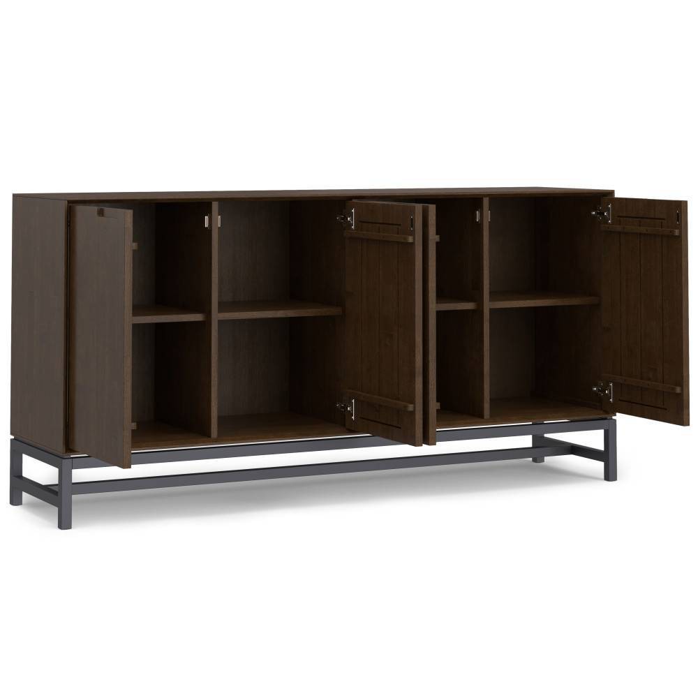 WyndenHall Devlin 4 Door Sideboard Buffet Walnut Brown