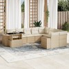 vidaXL Patio Sofa Set with Cushions Outdoor Furniture 10 Piece Poly Rattan - Beige and Cream - 2 of 4