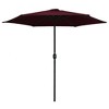vidaXL Outdoor Parasol with Aluminum Pole 106.3 in.x96.9 in. Bordeaux Red - 2 of 4