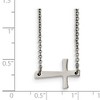 Black Bow Jewelry Polished Sideways Cross Necklace in Stainless Steel, 16.75 Inch - 2 of 4
