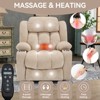 PAGED Modern Recliner Chair, Heating Massage Chair with Cup Holder, Side Pocket and USB Port, Chenille Accent Chair for Bedroom, Living Room - 2 of 4