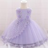 MyKids-Usa Baby Girl Floral Embroidered Pattern Full Moon Christening Sequins Tutu Dress - 2 of 4