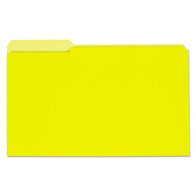 UNIVERSAL Recycled Interior File Folders 1/3 Cut Top Tab Legal Yellow 100/Box 15304