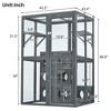 Catio Outdoor Cat Enclosure with Double Enter Doors, Grey Climbing shelves, Weatherproof Pine Wood Playground with 7 Freely Combination Wood Boxes - 2 of 4