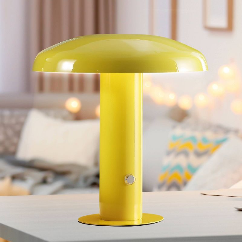 11" Suillius Contemporary Bohemian Rechargeable/Cordless Iron LED Mushroom Table Lamp - JONATHAN Y, 4 of 11