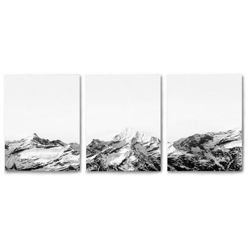 (set Of 3) Triptych Wall Art Snowy Mountain Caps By Tanya Shumkina ...