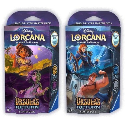 Ravensburger Lorcana TCG: Ursula's Return: Starter Decks: BOTH Sapphire & Steel (Anna & Hercules) AND Amber & Amethyst (Mirabel & Bruno) (2 DECKS)