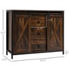 NicBex Industrial Sideboard Cabinet with Sliding Doors and 3 Drawers Wood Kitchen Buffet Cabinet with Adjustable Shelves for Living Room,Brown - 3 of 4