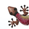 LuxenHome Pink Gecko Lizard Metal and Glass Outdoor Wall Decor - 3 of 4