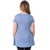 24seven Comfort Apparel Womens Short Sleeve Loose Fit Tunic Top with V Neck - 3 of 4