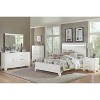 TiramisuBest White High Gloss Finish Modern Queen Bed 1pc LED Light Headboard Faux Leather Upholstered Wooden Furniture - White Wood Design - 4 of 4