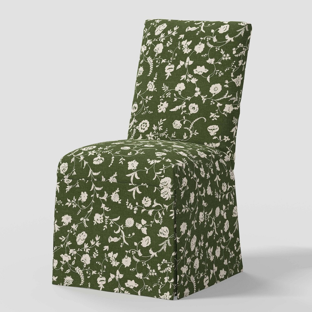 Logan Dining Chair Slipcover Robina Floral Olive - Threshold™: Cotton Upholstery, Rubberwood Frame, Spot Clean