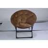 Comfy Oversized Saucer Chair for Adults ¨C Soft Faux Fur Plush Folding Moon Chair, Thick Padded Stable Metal Frame Reading Lounge Chair - 2 of 3