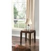 3-Piece Walnut Finish Coffee and End Table Set with Parquet Design and Shelf for Extra Storage for Living Room - 3 of 4